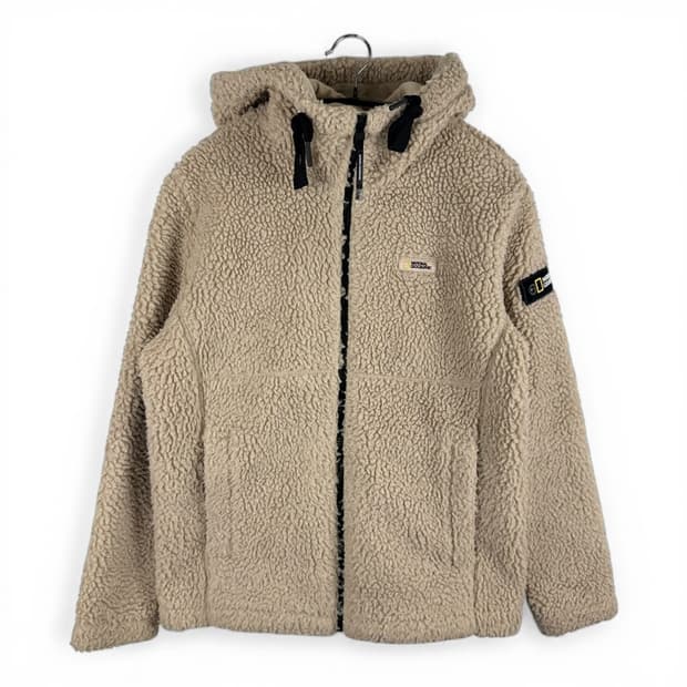 (90) 내셔널지오그래픽 양털 셰르파 플리스 후드집업