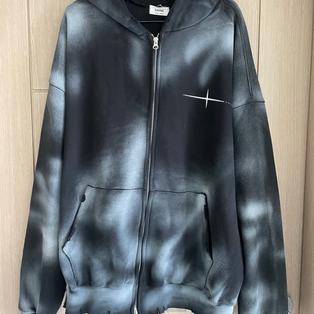 그런지 고스 아메카지 타이다이 블랙 데미지 후디