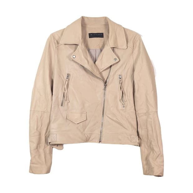 시슬리 이태리 기술제휴 리얼 램스킨 라이더 자켓 42