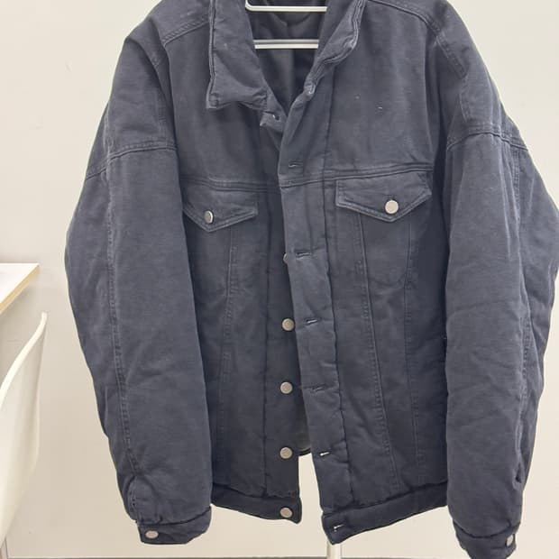 MNGU 블랙 데님 패딩 자켓