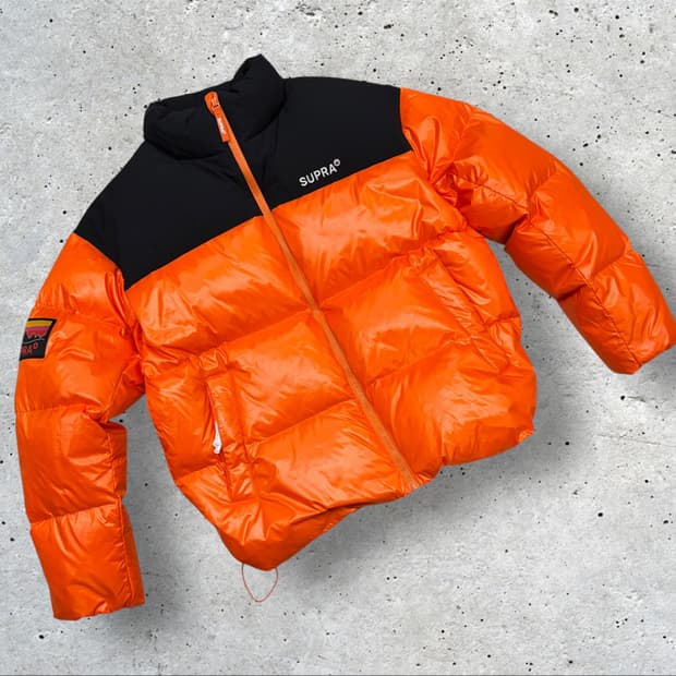 [L] 수프라 립스탑 다운 오렌지 블랙 패딩 점퍼 C587