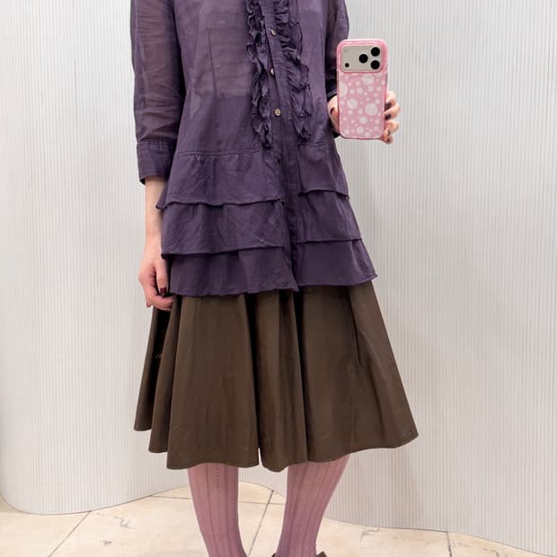 moonlight plum ruffle blouse