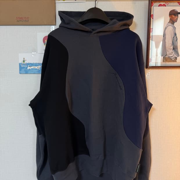 [L]앤더슨벨 콘트라스트 코튼 컬러 블록 후드티