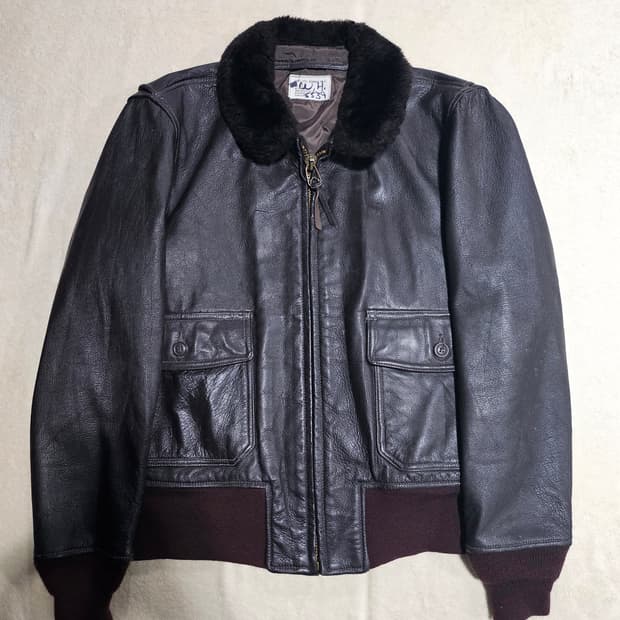 90s 미군오리지날 USN g1 레더자켓 42