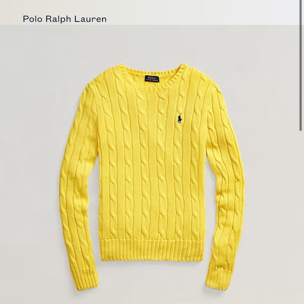 폴로 여성 케이블 니트 옐로QR