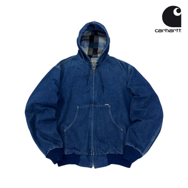 칼하트 90s OG JF848 데님 액티브 후드 워크 자켓