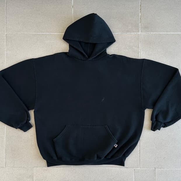 90s 빈티지 러셀 후드 블랙 XXL