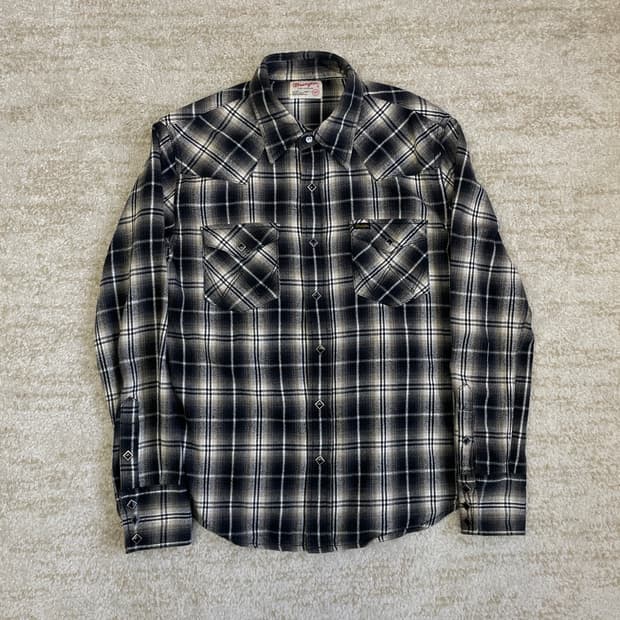 [L] 00s Wrangler 랭글러 웨스턴 체크 플란넬 셔츠