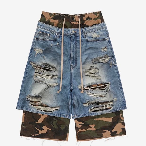 선데이오프클럽 Camo Layered Bermuda Jeans