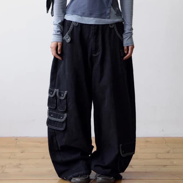 택안뗌)더콜디스트모먼트 TCM multi cargo pants블랙