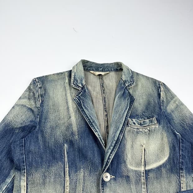 VTG 빈티지 워시드 데님 블레이저 자켓 (L)