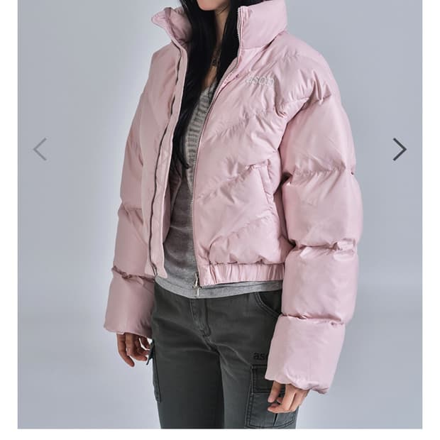 애즈온 숏패딩 핑크