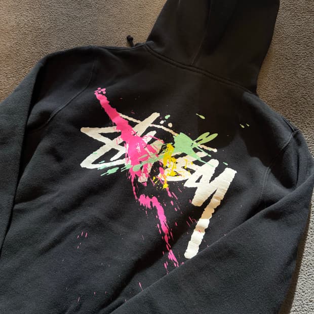 스투시 페인팅 프린팅 후디 처분 