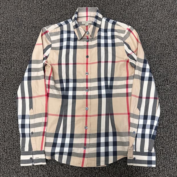 버버리 브릿 여성 체크 셔츠 XS