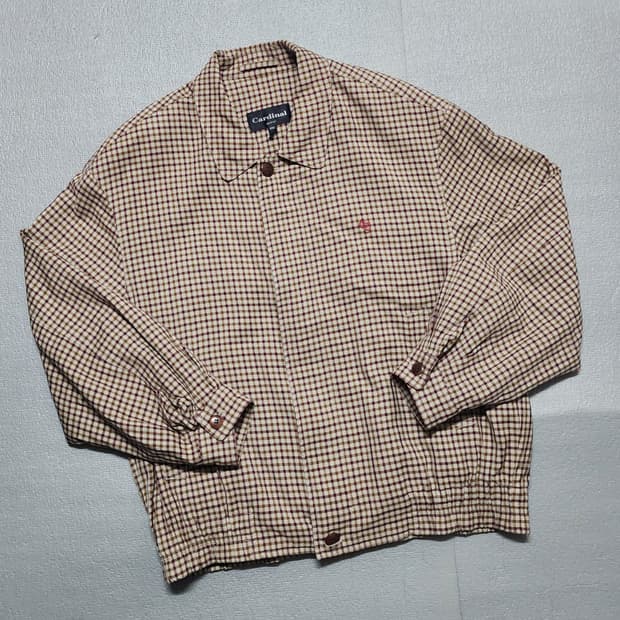 빈티지 카디널 올드스쿨 체크 블루종 자켓