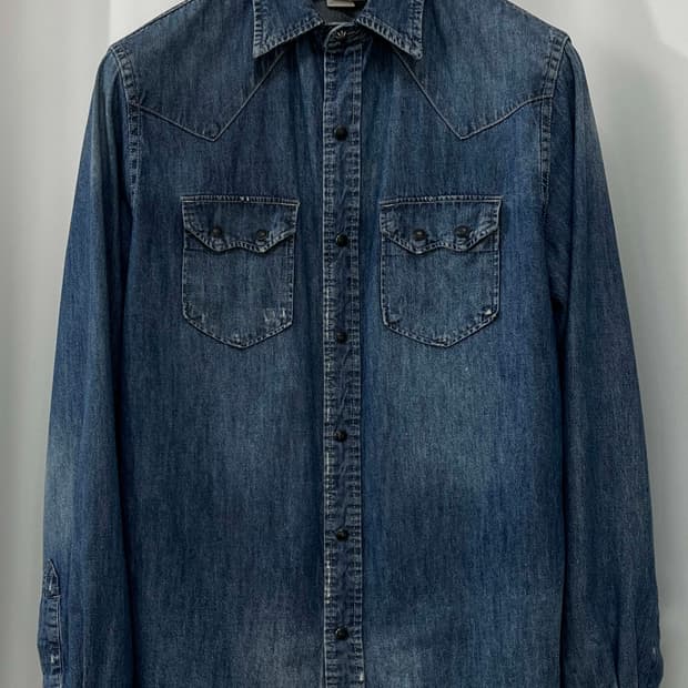 폴로 랄프로렌 콘초 사우스웨스턴 워시드 데님 웨스턴 셔츠