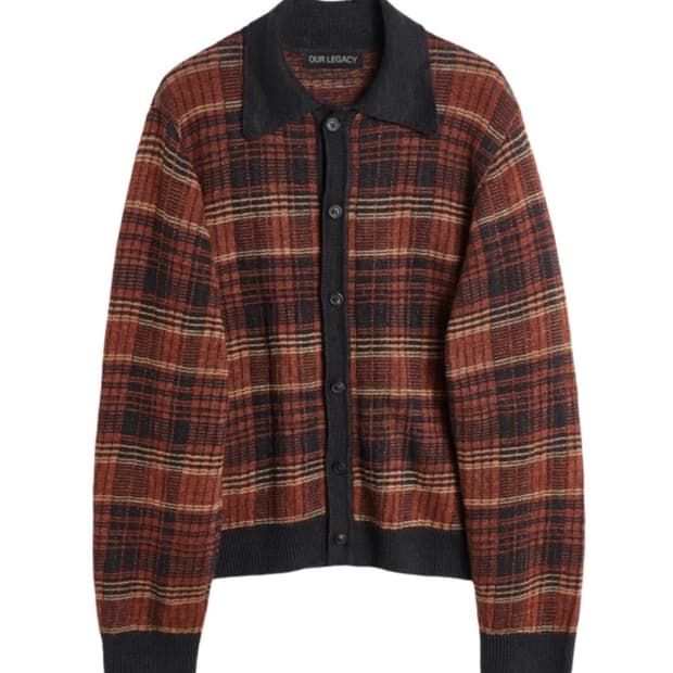 아워레가시 이브닝 폴로 러스트 체크 니트 48