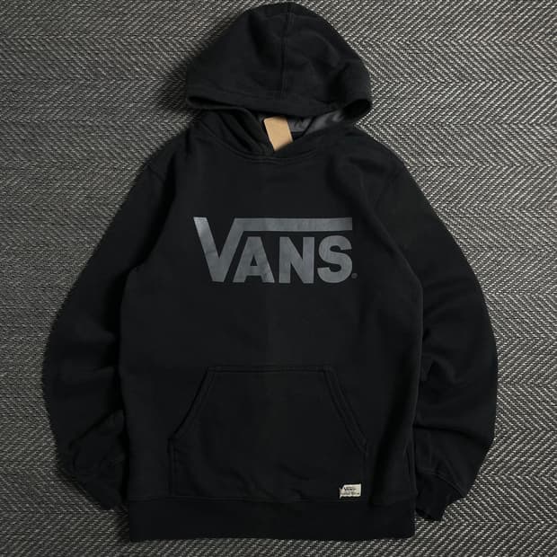 반스 빅로고 박시핏 후드 티셔츠 블랙o 4979