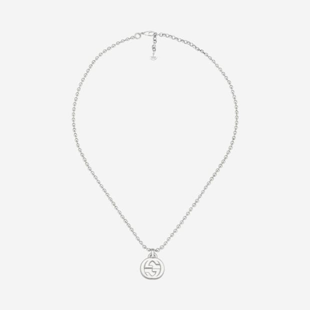 구찌 인터로킹 G 펜던트 네클리스 실버