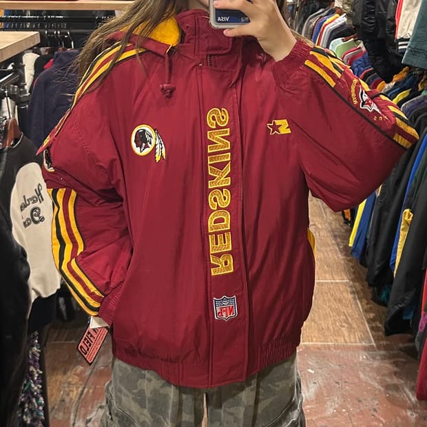 [HI] 스타터XNFL REDSKINS 후드 점퍼 버건디