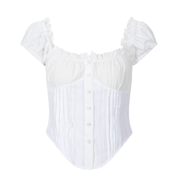 플리즈노팔로우 신디탑 화이트 s