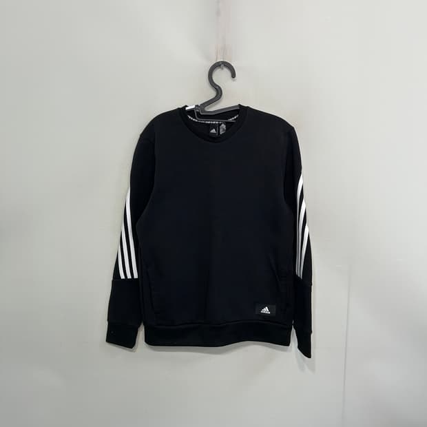 아디다스 여성 사이드라인 맨투맨 블랙