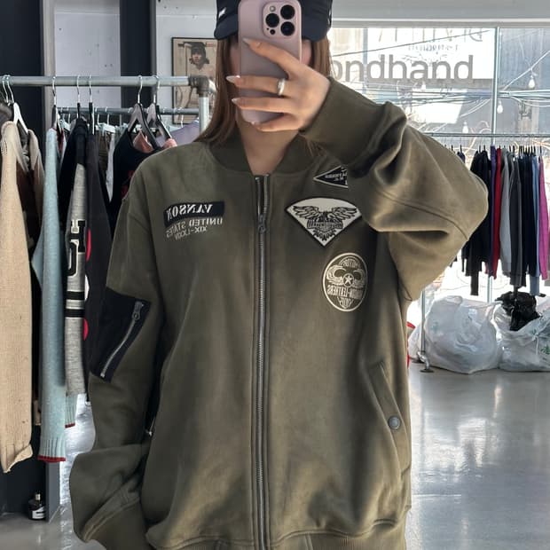 벤슨 US 자수 스웨이드 플라이트 자켓