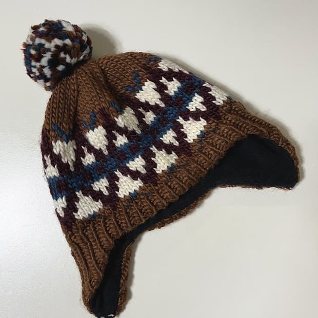 vintage knit ear muff beanie