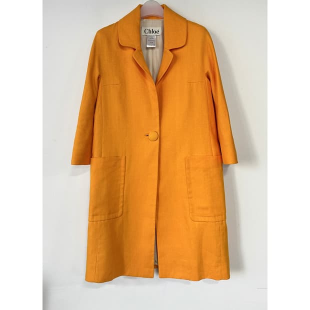 끌로에 패치 포켓 싱글 린넨 코트