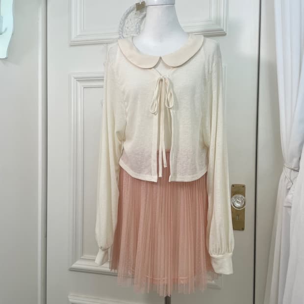 butterivory bow crop bolero&coral tule c