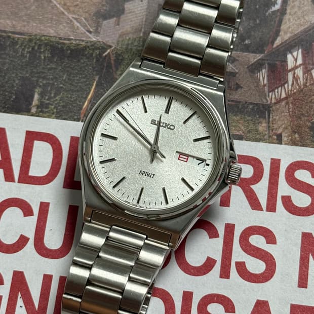 Seiko 세이코 SPRIT 쿼츠 데이 데이트 샌드 블라스트
