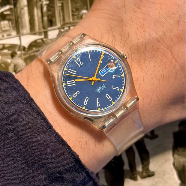94년판 빈티지 스와치 클리어 blue lacquer