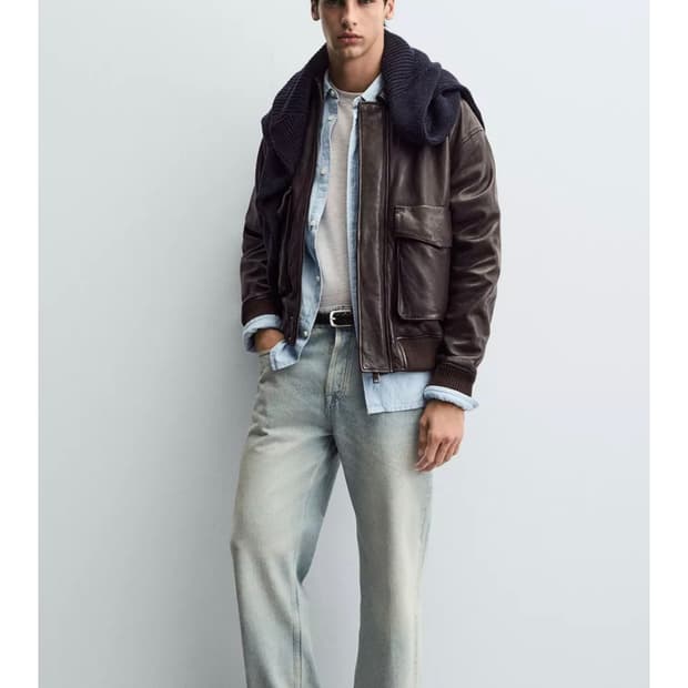 자라 가죽 포켓 점퍼 브라운 구매합니다 