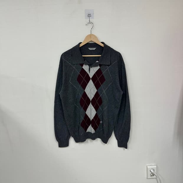 지방시 아가일 체크니트XL