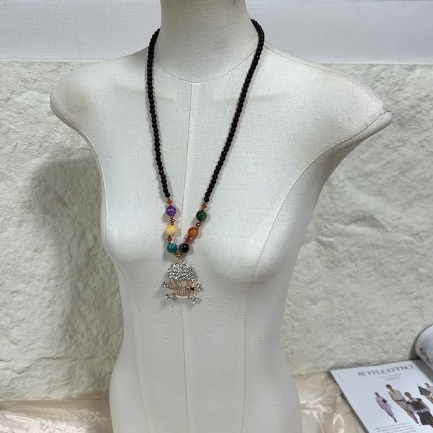 빈티지 오리엔탈 해골 목걸이