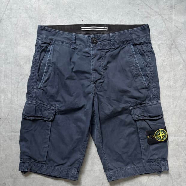 Stone-Island 스톤 아일랜드 가먼트 다잉 와펜 카고 숏츠