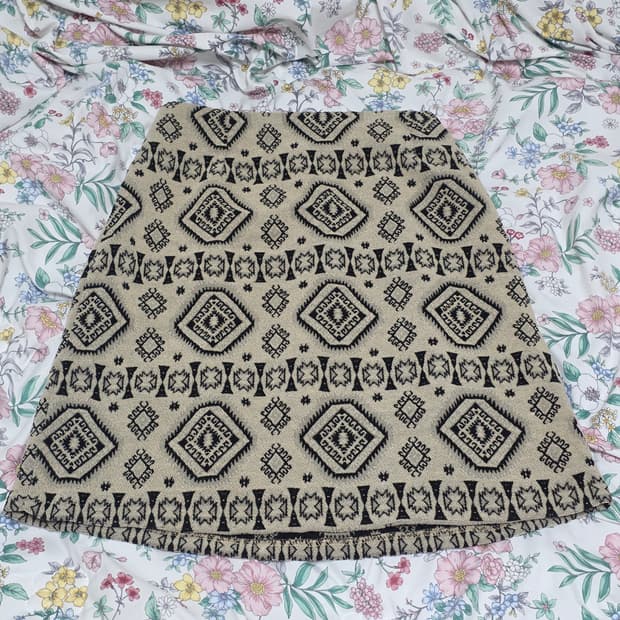 일본빈티지)아오이유우 모리걸st 보헤미안 앤틱 페이즐리 겨울 미니스커트