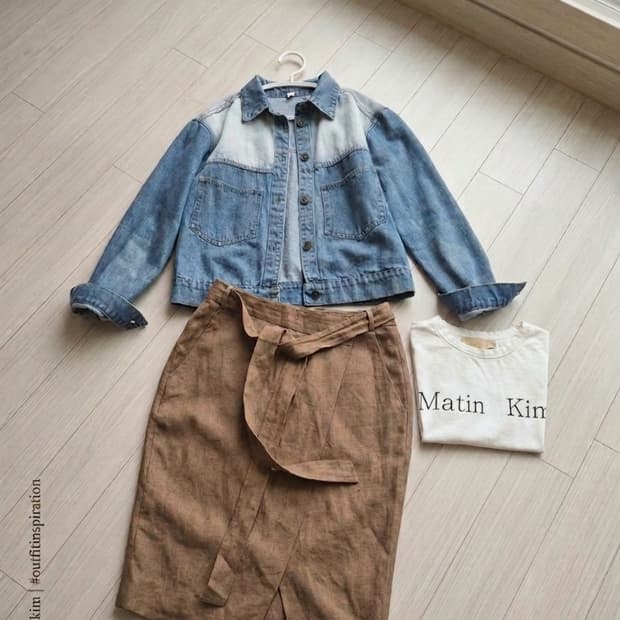 [유니크배색] 새상품빈티지 무드 워싱 데님 자켓 판매합니다