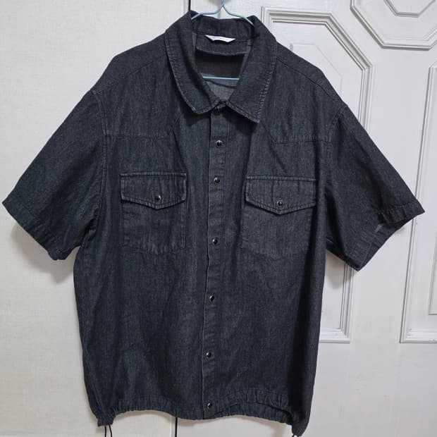 데꼬로소 웨스턴 반팔 데님 셔츠