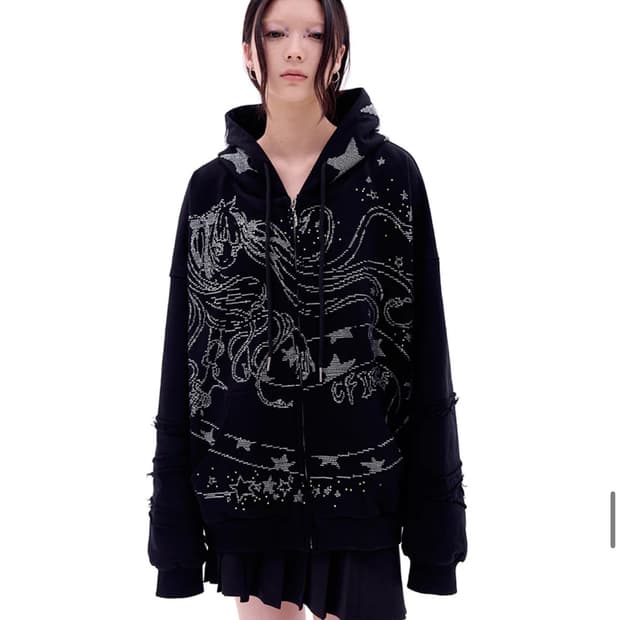 씨피어스 cfierce 스네이크걸 집업 후디 블랙 M사이즈