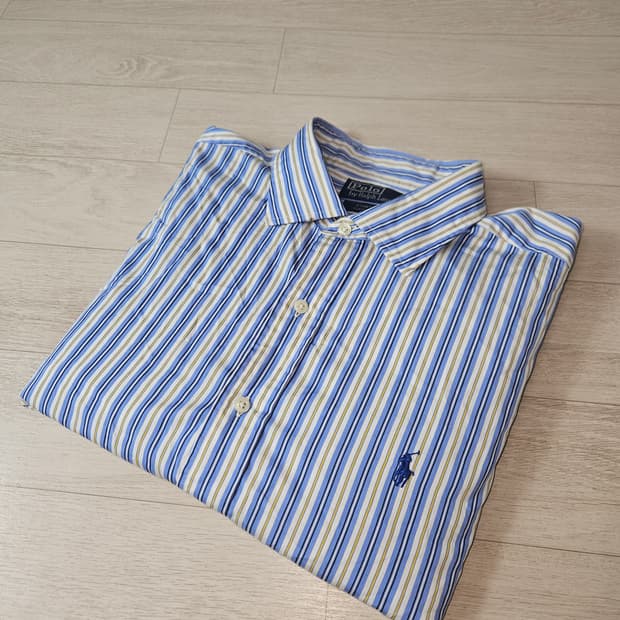 폴로 랄프로렌 스트라이프 클래식핏 셔츠 블루옐로우 XL