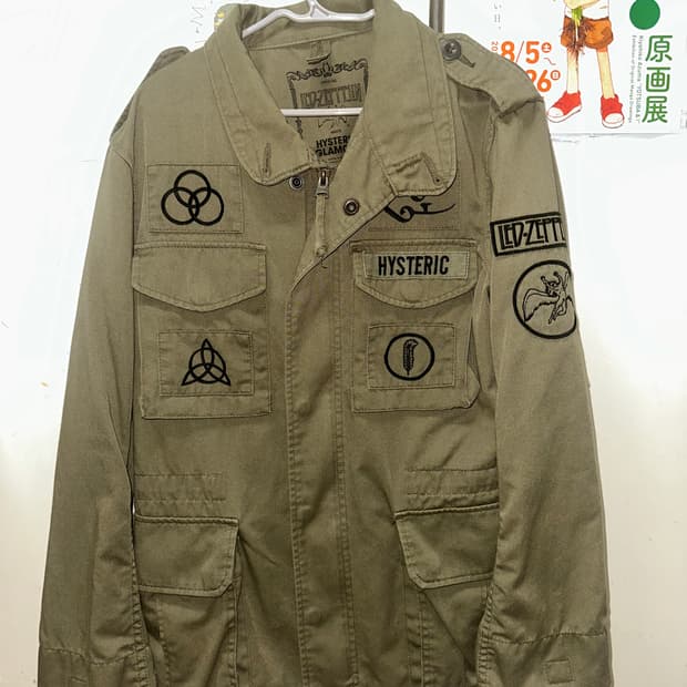 히스테릭 글래머x레드 제플린 야상 M-65 자켓 카키