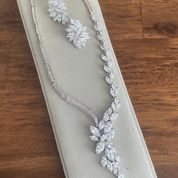 마키즈 큐빅 목걸이 귀걸이 세트