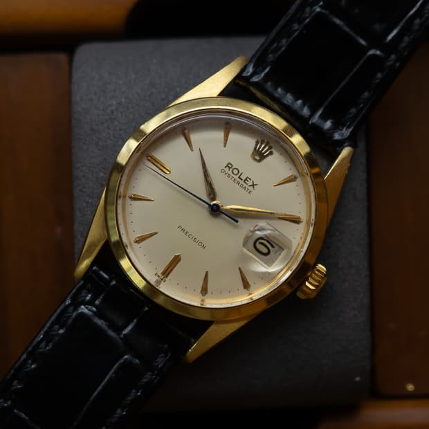 [희귀] 롤렉스 오이스터 데이트 6694 캡골드 빈티지 수동 시계