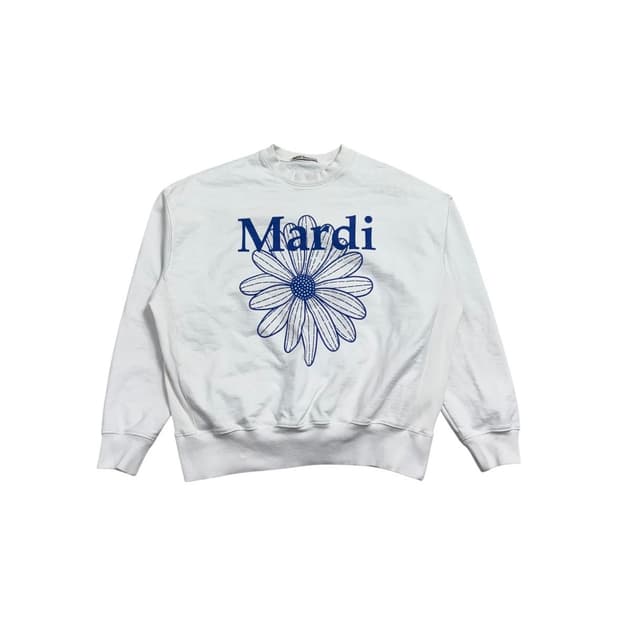 마르디 메크르디 플라워 맨투맨 화이트