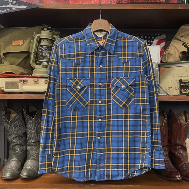 리바이스 레드탭 펄 스냅 체크 웨스턴 셔츠 N404