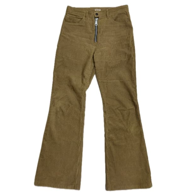 캐피탈 8W 코듀로이 5P 지퍼 랫 플레어 팬츠 베이지