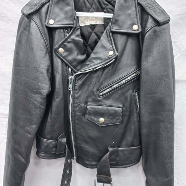 블랙베어 블랙 소가죽 라이더 자켓 L(남95-100)