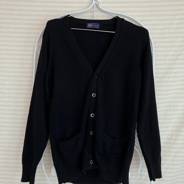 빈티지 블랙 버튼 니트 가디건 y2k 스트릿 갸루 펑키 일본빈티지570 