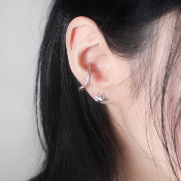 미니 스타 실버 이어링